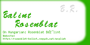balint rosenblat business card